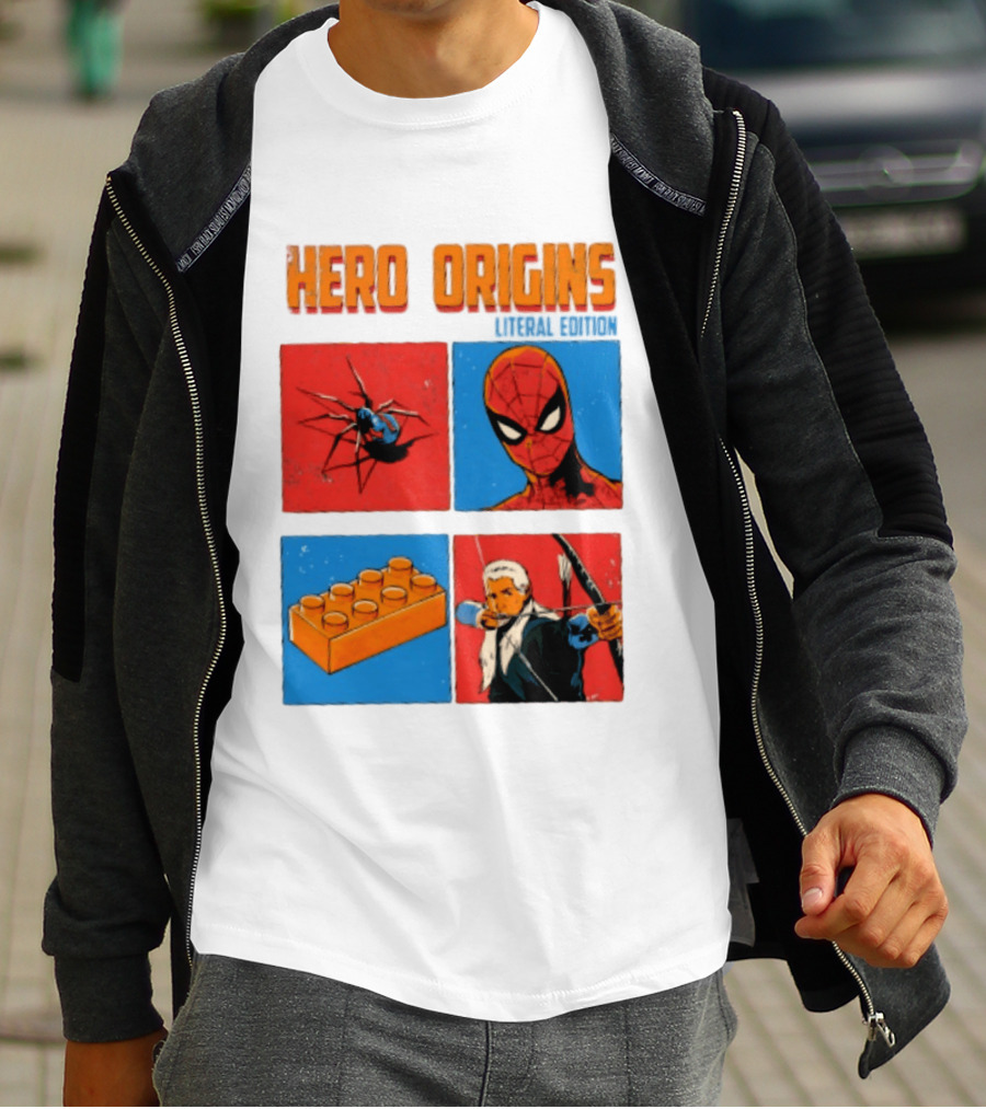 Hero Origins Spider Man Literal Edition Block Archer Spider T-Shirt