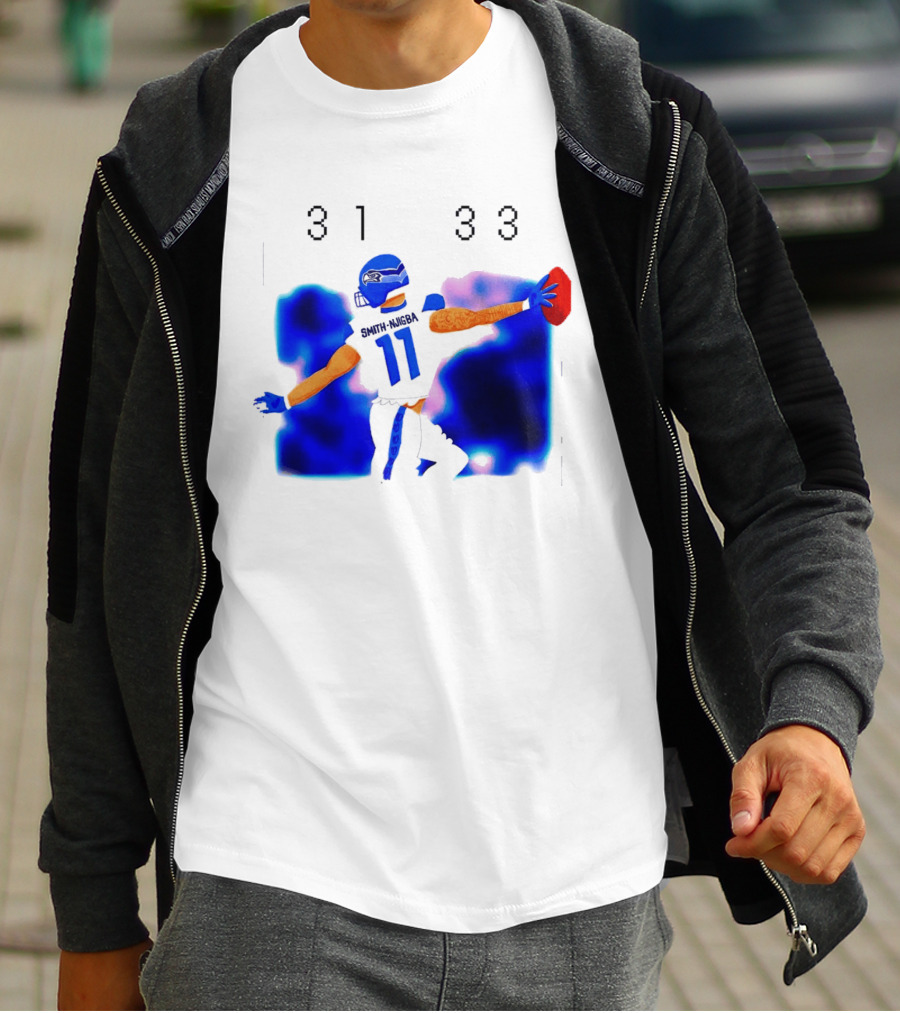 Jaxon Smith Njigba Seattle Seahawks 11 Football Catch 31 33 T-Shirt