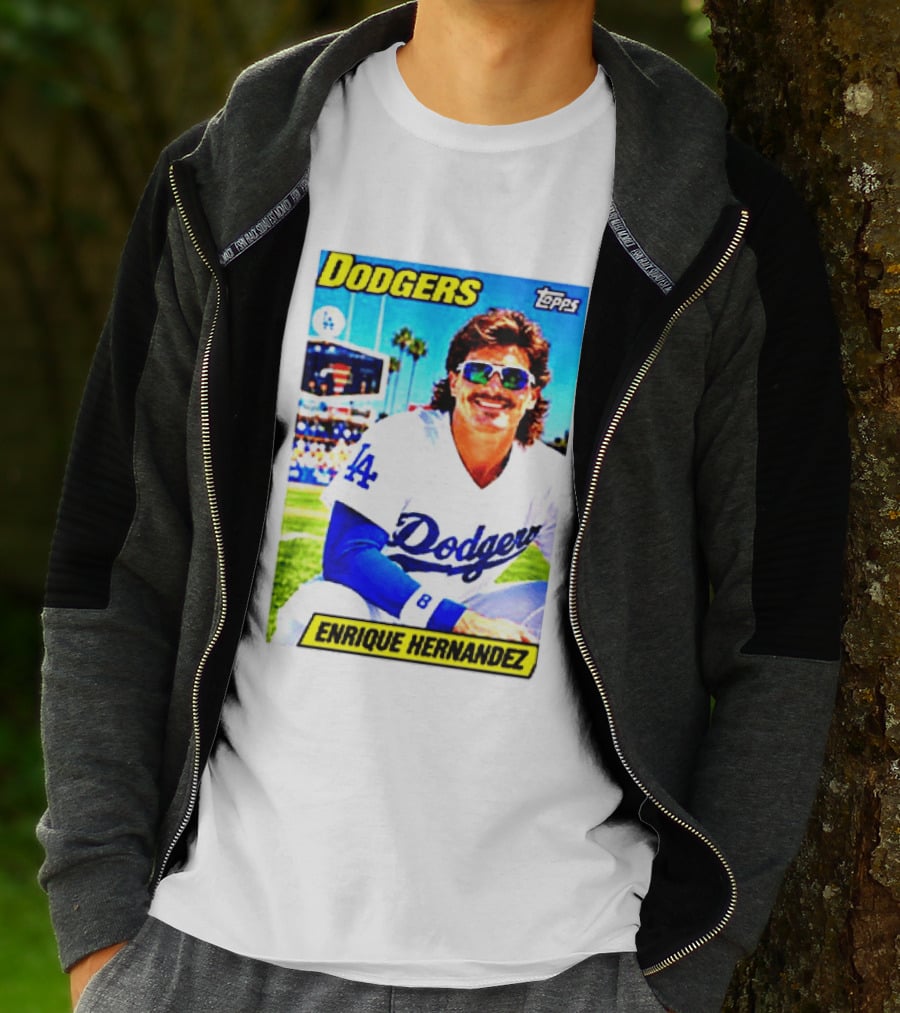 Dodgers Enrique Hernandez Topps Trading Card T-Shirt