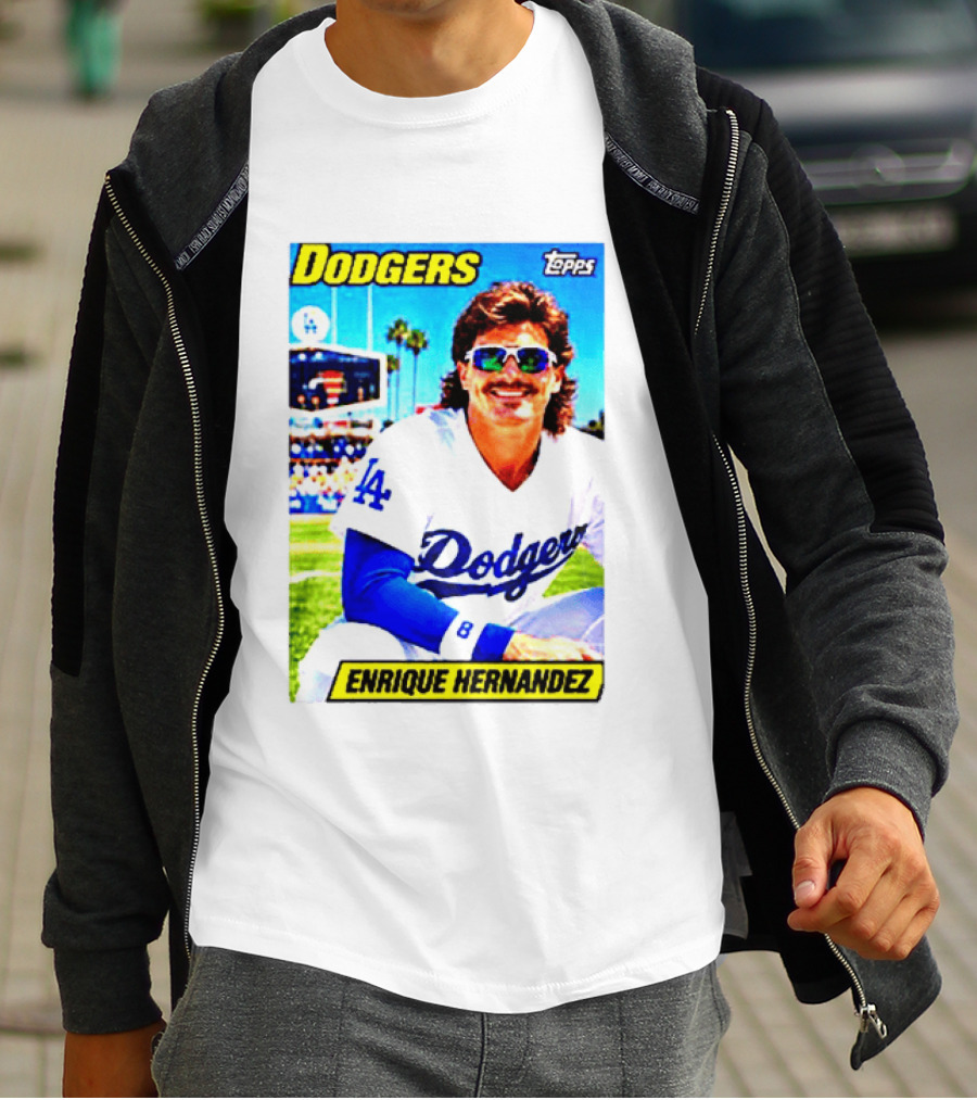 Dodgers Enrique Hernandez Topps Trading Card T-Shirt