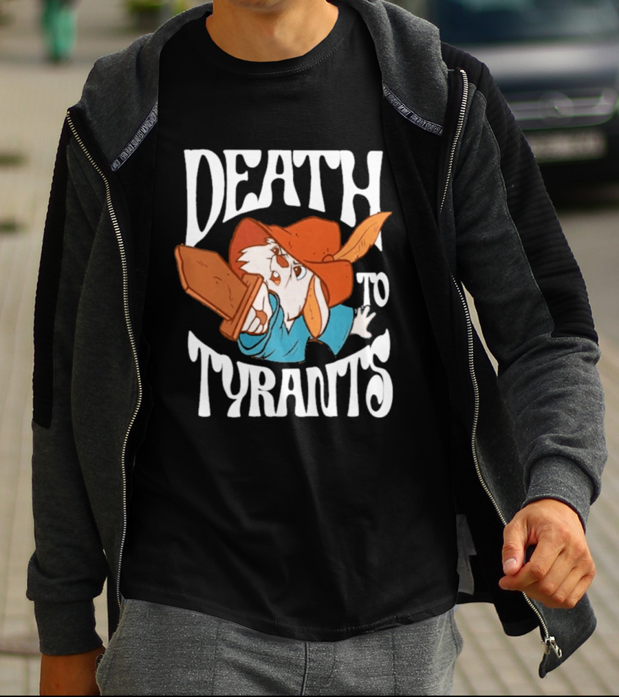 Skippy Rabbit Death To Tyrants Fearless Revolution Cartoon Rabbit T-Shirt