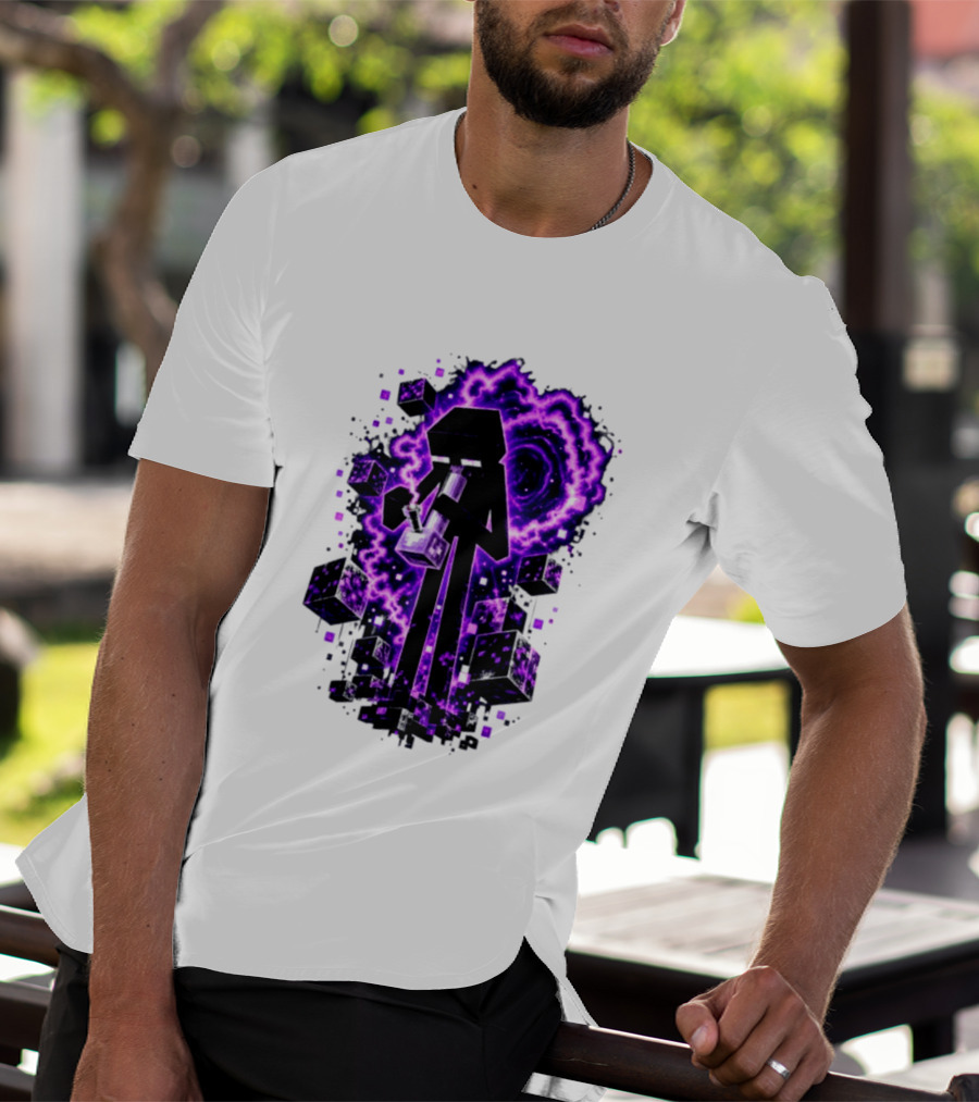 Enderman Purple Vortex Bong Villain Gaming T-Shirt