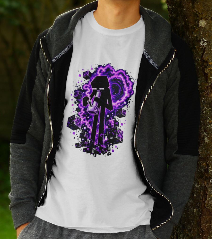 Enderman Purple Vortex Bong Villain Gaming T-Shirt
