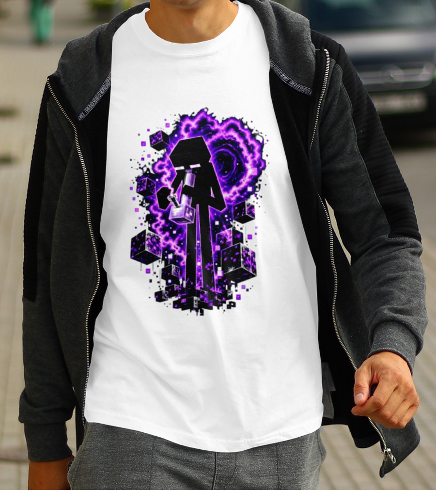 Enderman Purple Vortex Bong Villain Gaming T-Shirt