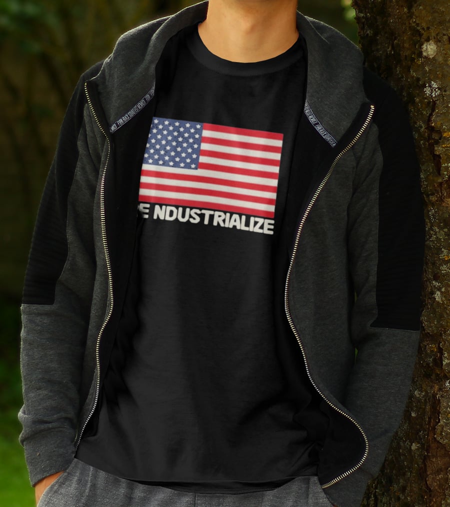 Reindustrialize United States Flag Stars And Stripes T-Shirt