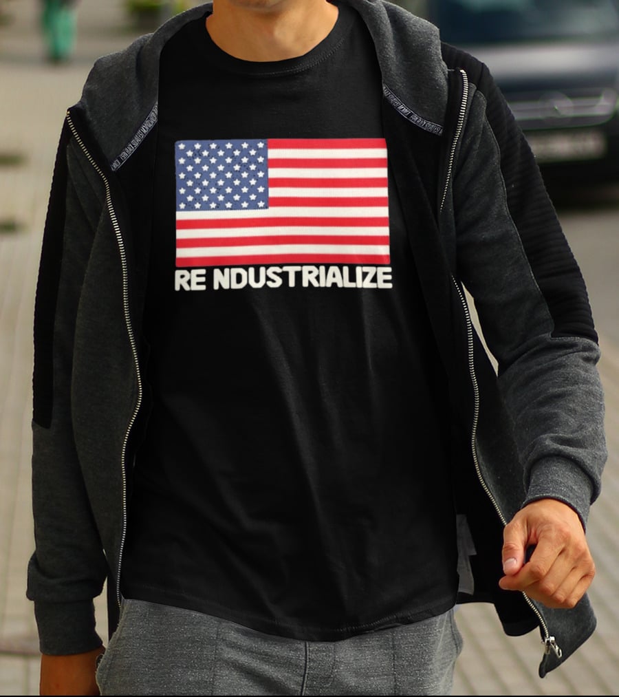 Reindustrialize United States Flag Stars And Stripes T-Shirt
