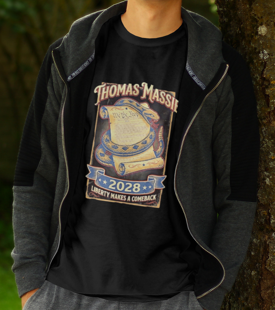 Thomas Massie 2028 Liberty Makes A Comeback We The People Snake T-Shirt