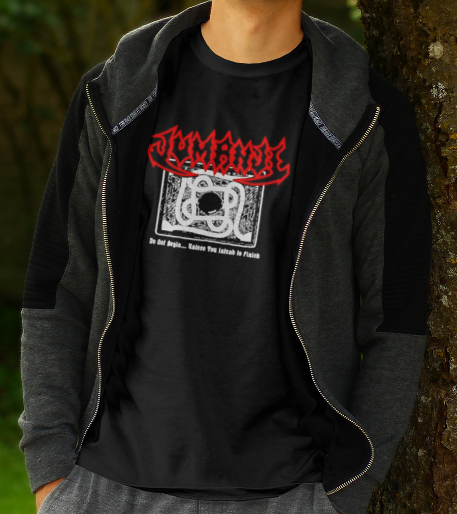 Jumanji Do Not Begin Unless You Intend To Finish Red And White T-Shirt