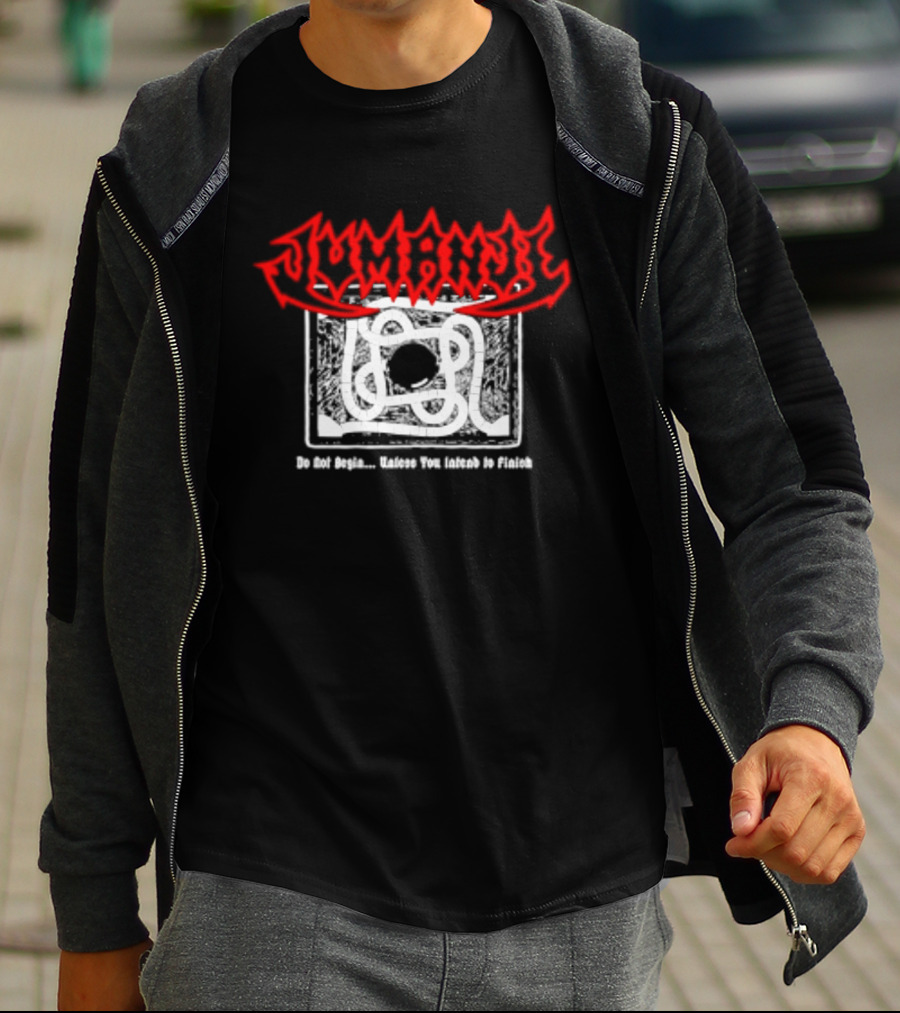 Jumanji Do Not Begin Unless You Intend To Finish Red And White T-Shirt