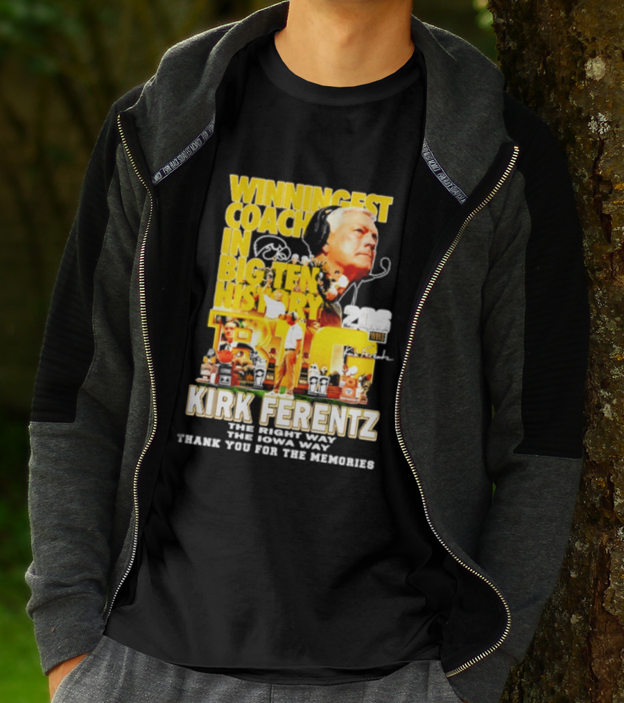 Kirk Ferentz Winningest Coach Big Ten History Iowa Hawkeyes Memories T-Shirt