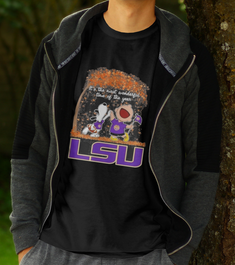 LSU Tigers Snoopy Charlie Brown 2026 Most Wonderful Time T-Shirt