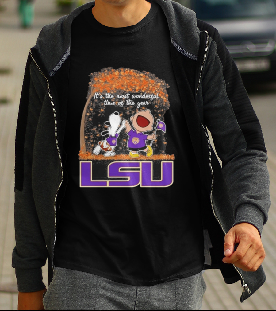 LSU Tigers Snoopy Charlie Brown 2026 Most Wonderful Time T-Shirt