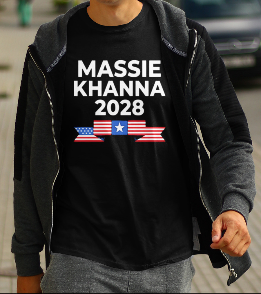 Massie Khanna 2028 American Flag Election Campaign T-Shirt