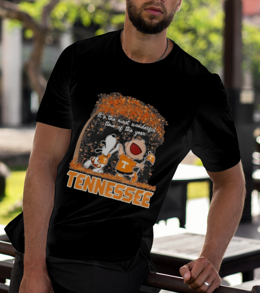 Tennessee Volunteers Snoopy Charlie Brown It's The Most Wonderful Time Of The Year T-Shirt