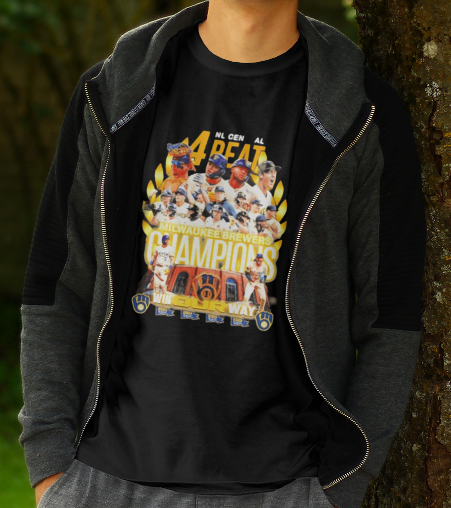 Milwaukee Brewers Champions 4peat NL Central Win Our Way T-Shirt
