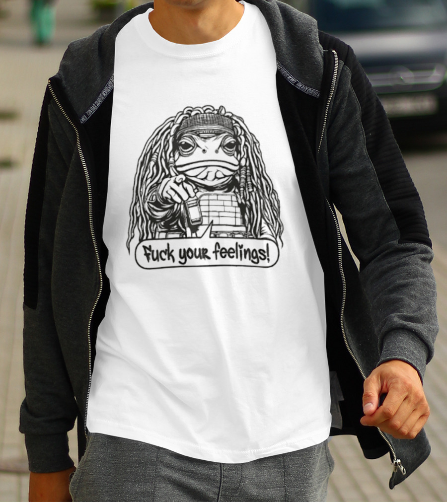 Gangster Frog Expression With Long Hair And Pointing Hand T-Shirt
