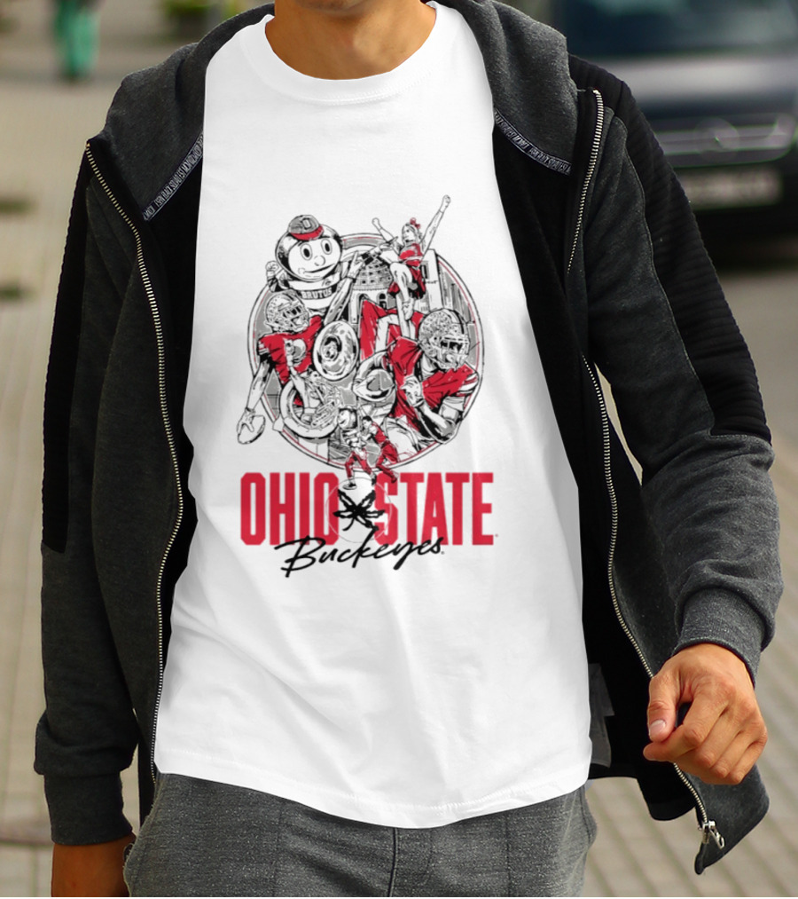 Ohio State Buckeyes Brutus Collage GameDay Spirit T-Shirt