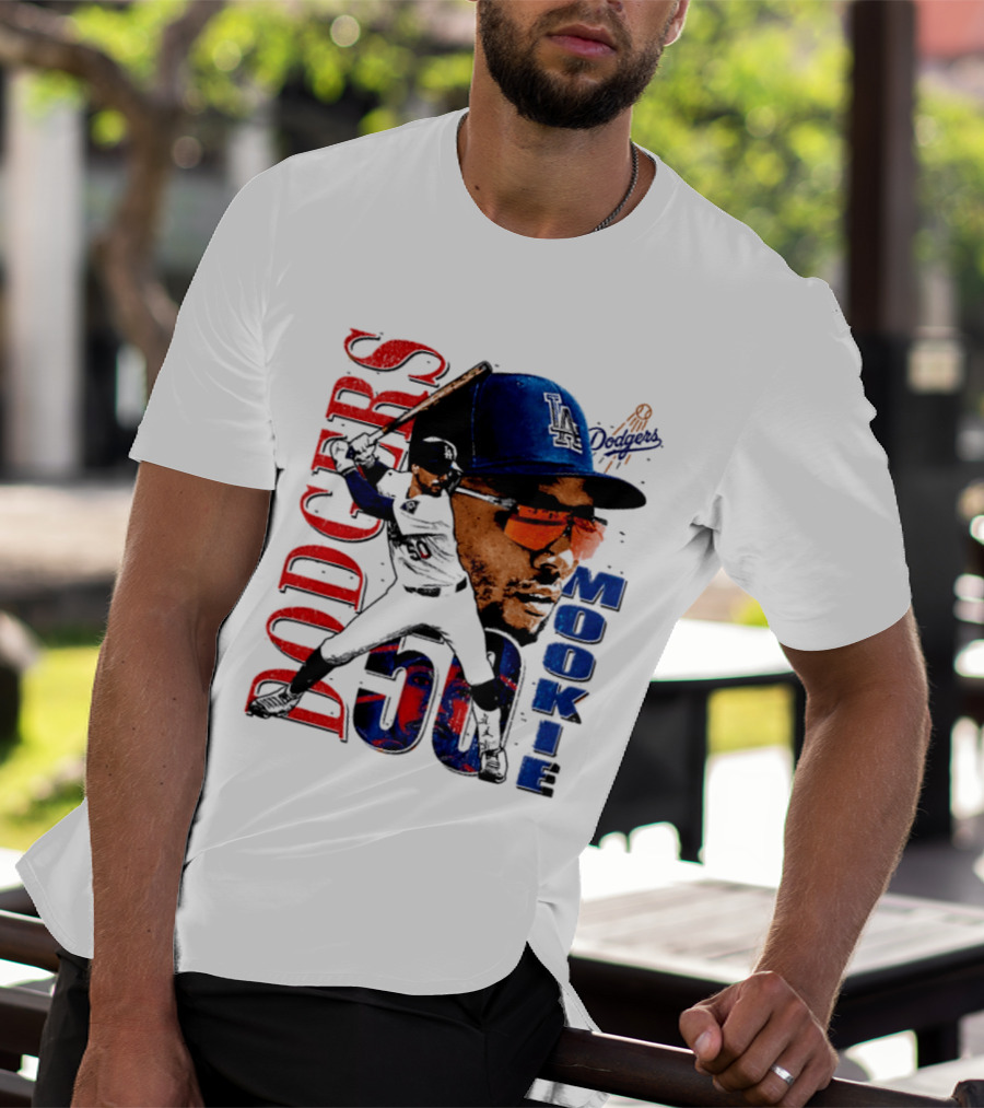 Los Angeles Dodgers Mookie Betts 50 Baseball Player Two Sided T-Shirt