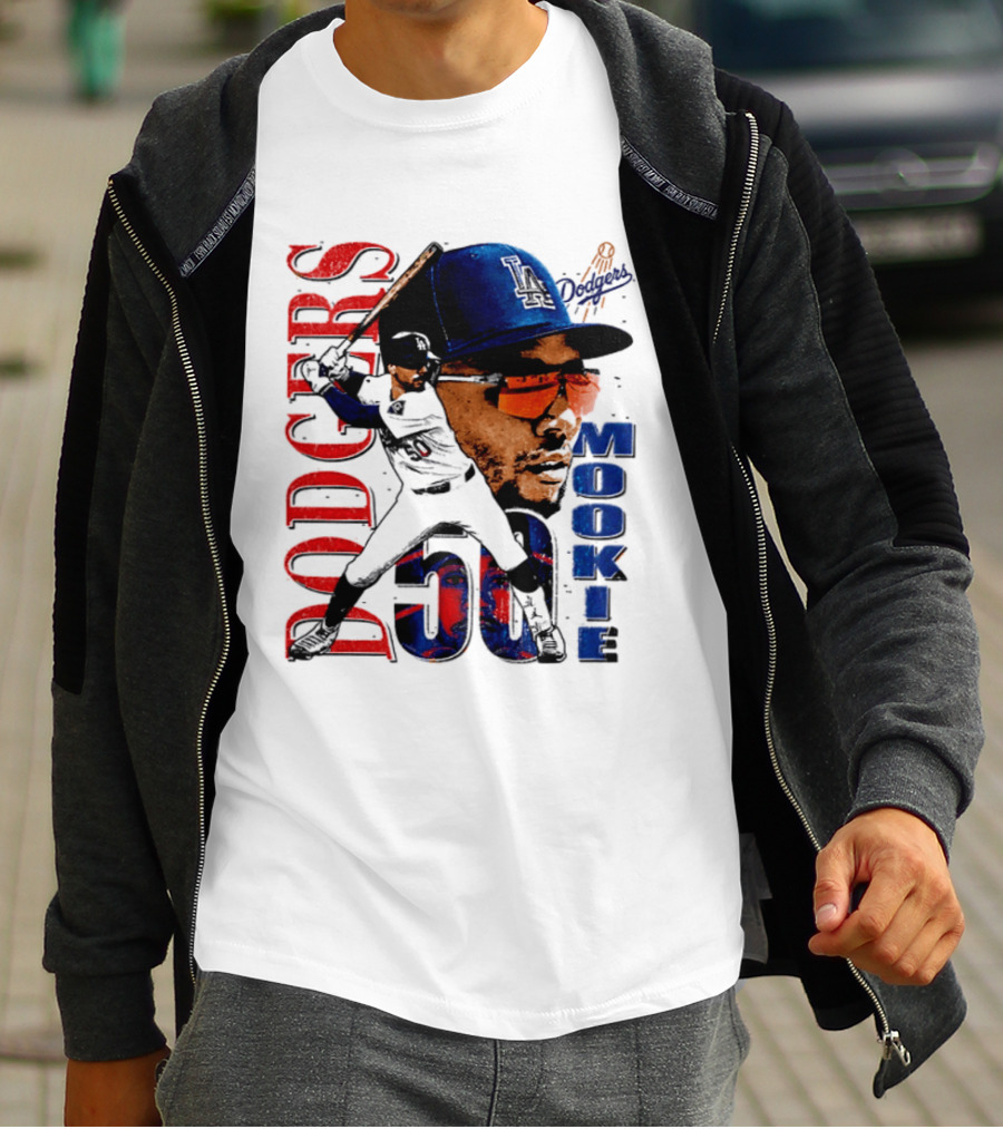 Los Angeles Dodgers Mookie Betts 50 Baseball Player Two Sided T-Shirt