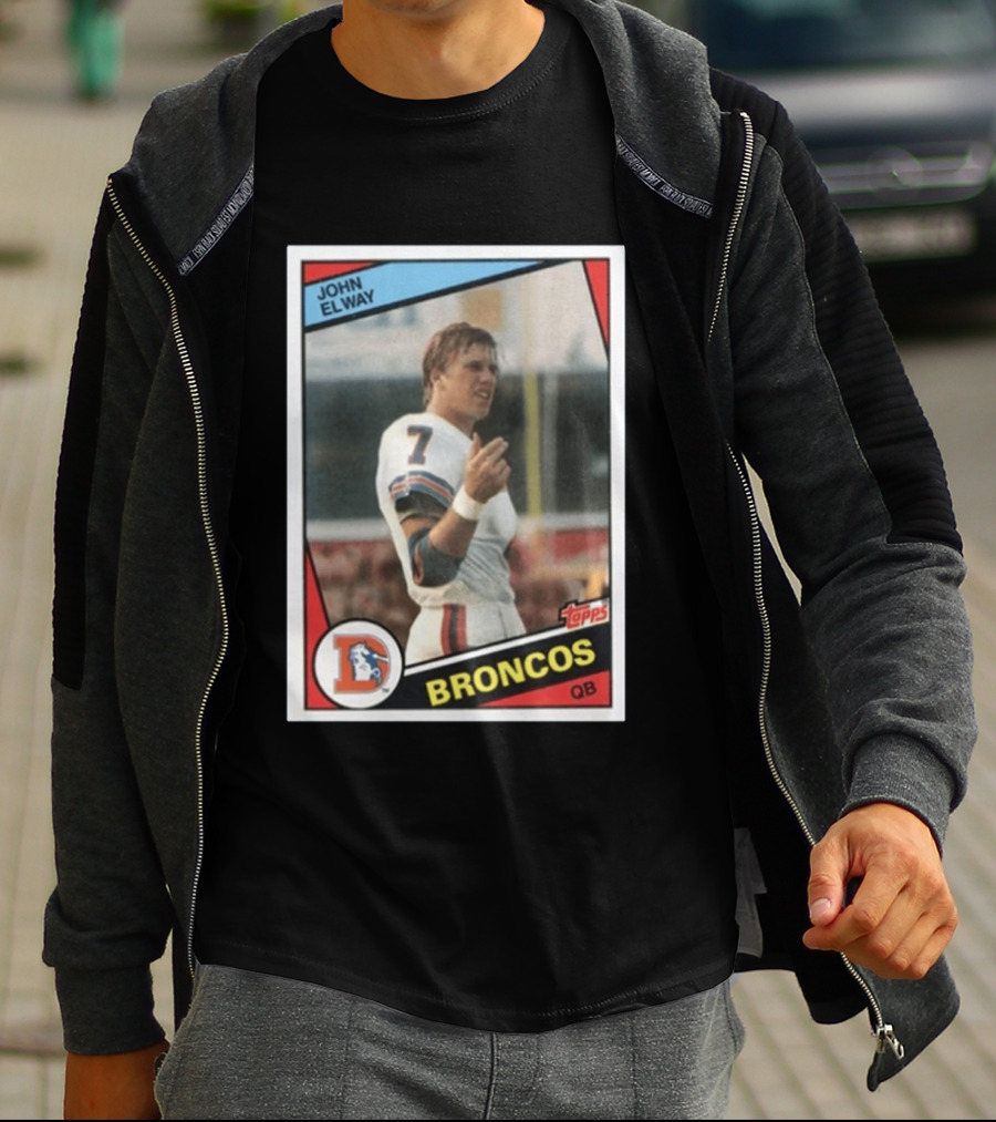 Brandon Perna John Elway Broncos Topps Card NFL QB T-Shirt