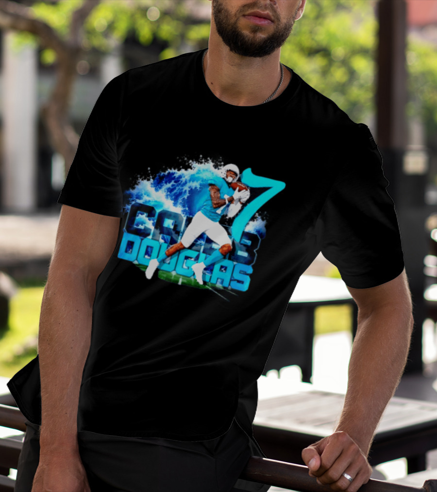 Caleb Douglas Miami Dolphins Tidal Wave Football Player Number 7 T-Shirt