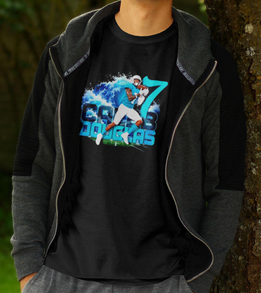 Caleb Douglas Miami Dolphins Tidal Wave Football Player Number 7 T-Shirt