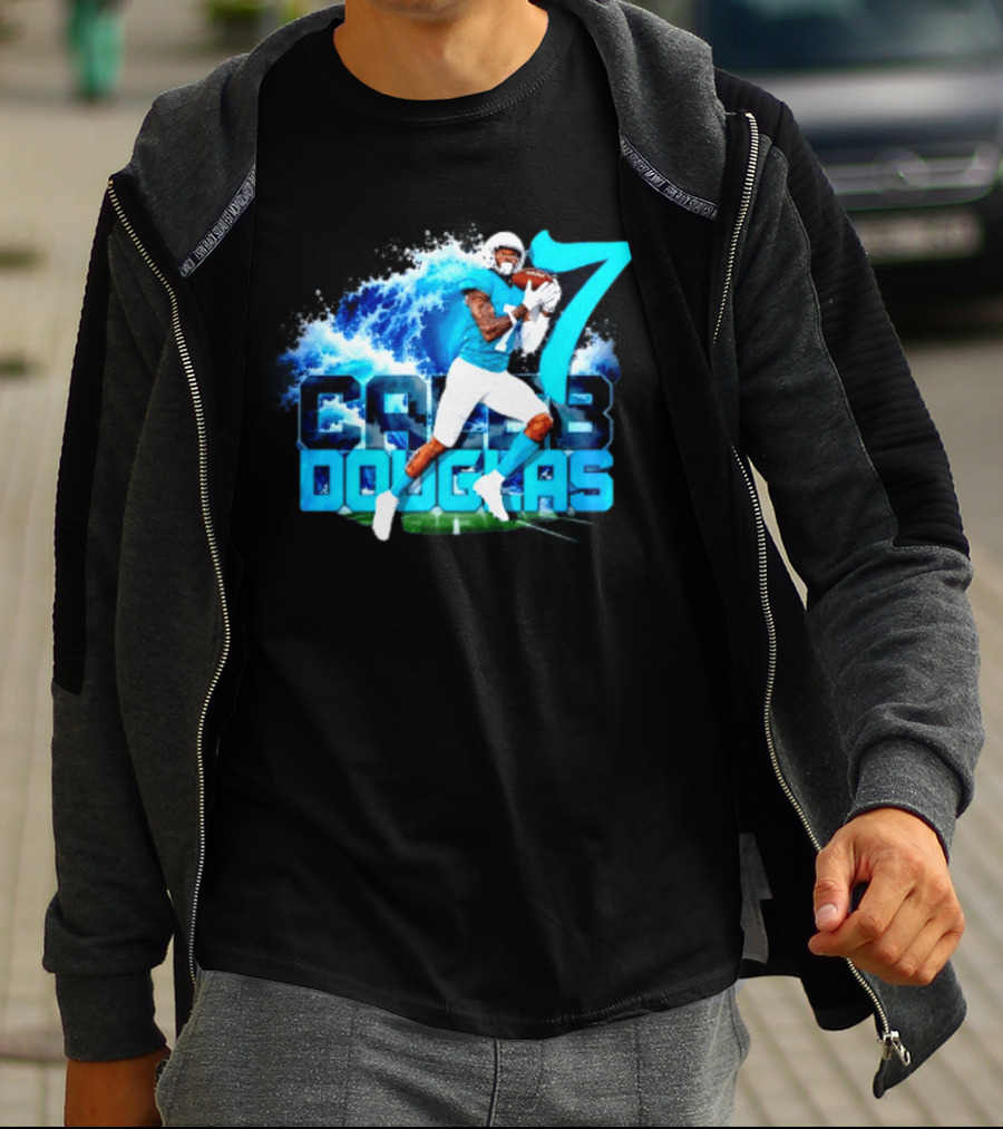 Caleb Douglas Miami Dolphins Tidal Wave Football Player Number 7 T-Shirt