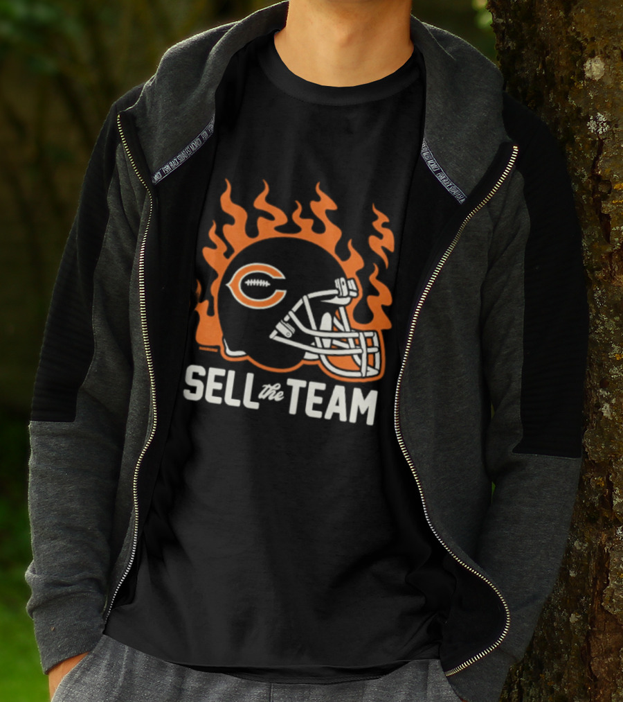 Chicago Bears Sell The Team Flaming Helmet T-Shirt