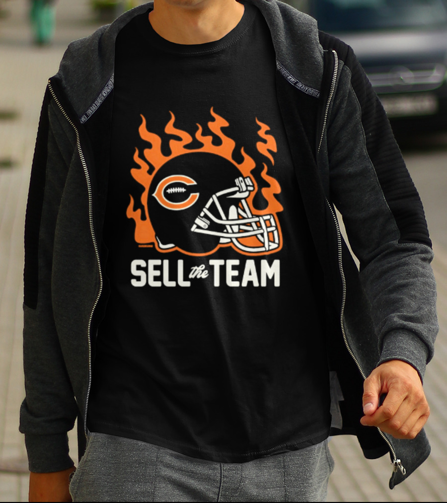 Chicago Bears Sell The Team Flaming Helmet T-Shirt