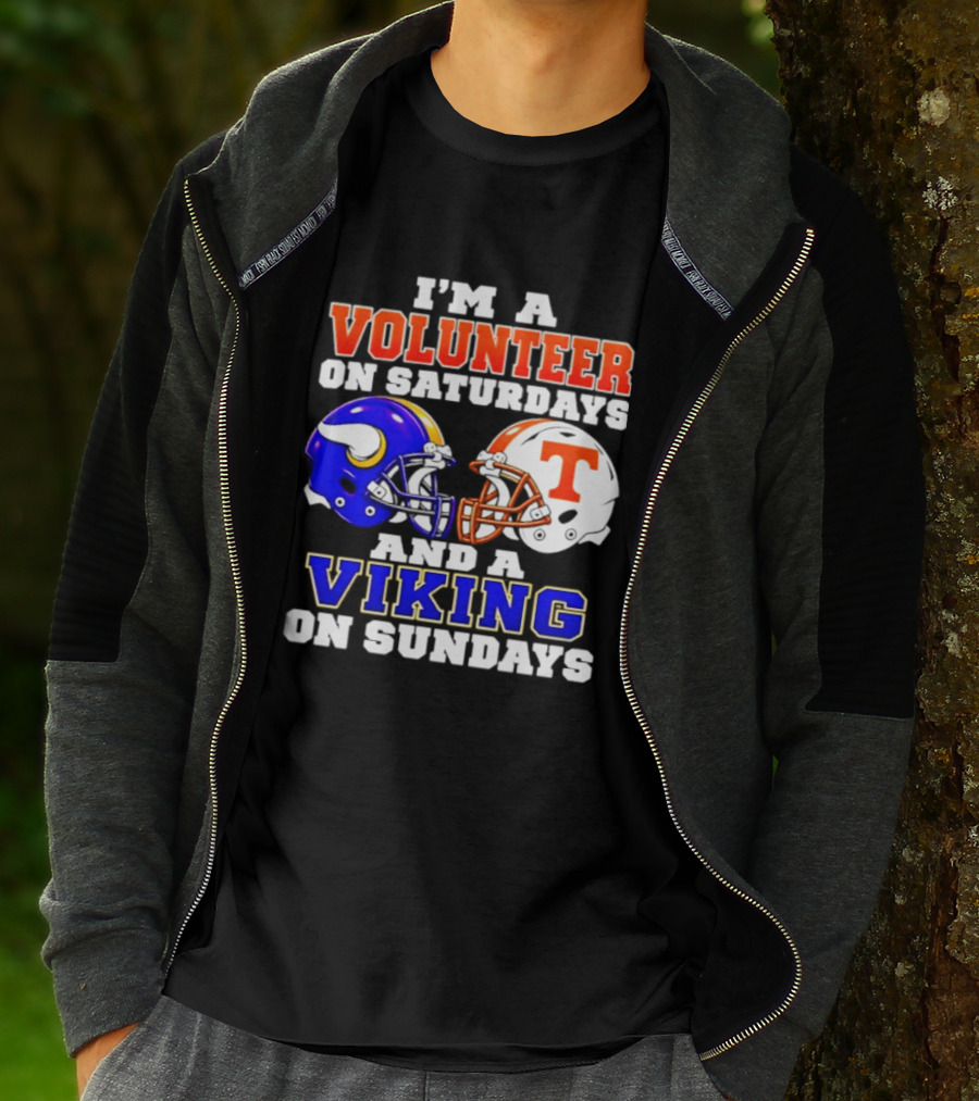 I'm A Volunteer On Saturdays And A Viking On Sundays Helmet Football T-Shirt