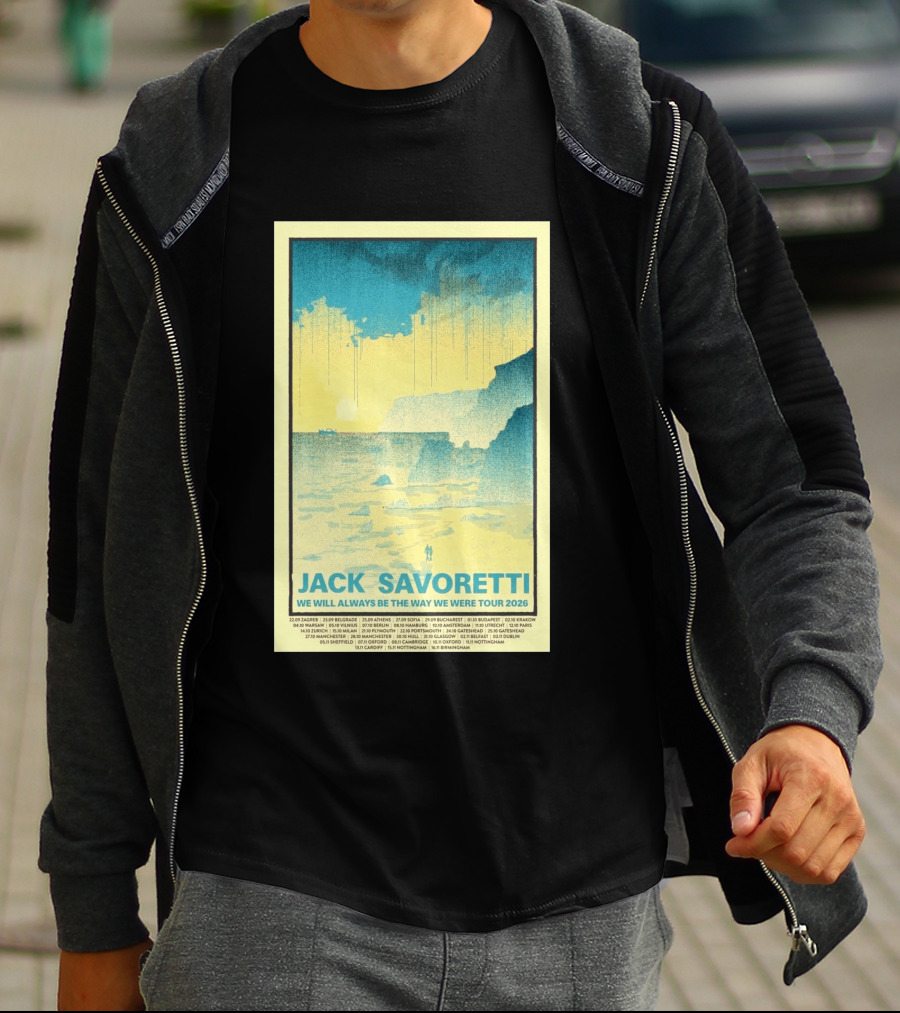 Jack Savoretti We Will Always Be The Way We Were Tour 2026 Bucharest Vintage Style Ocean Scene T-Shirt