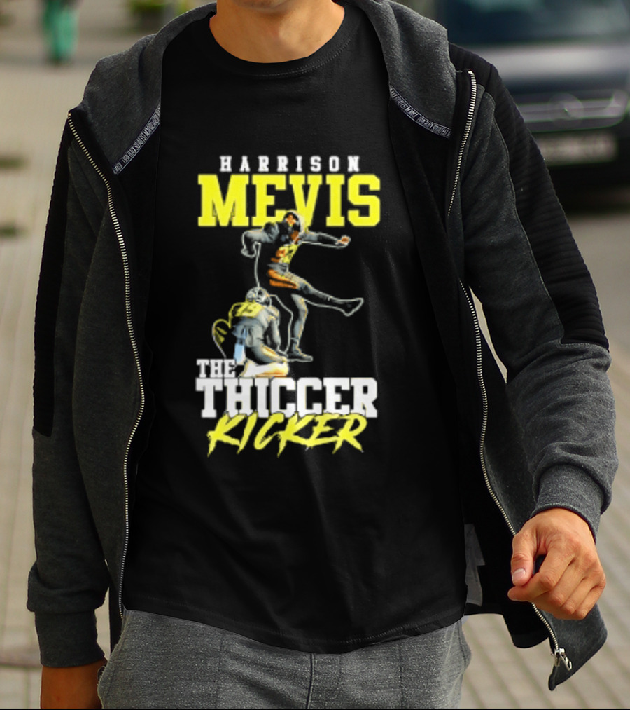 Harrison Mevis The Thiccer Kicker Football Player 92 T-Shirt