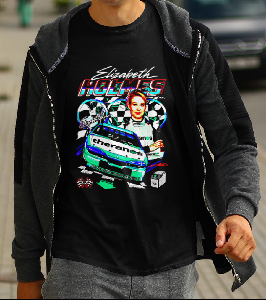 Elizabeth Holmes Theranos Racing Checkered Flag Bootleg T-Shirt