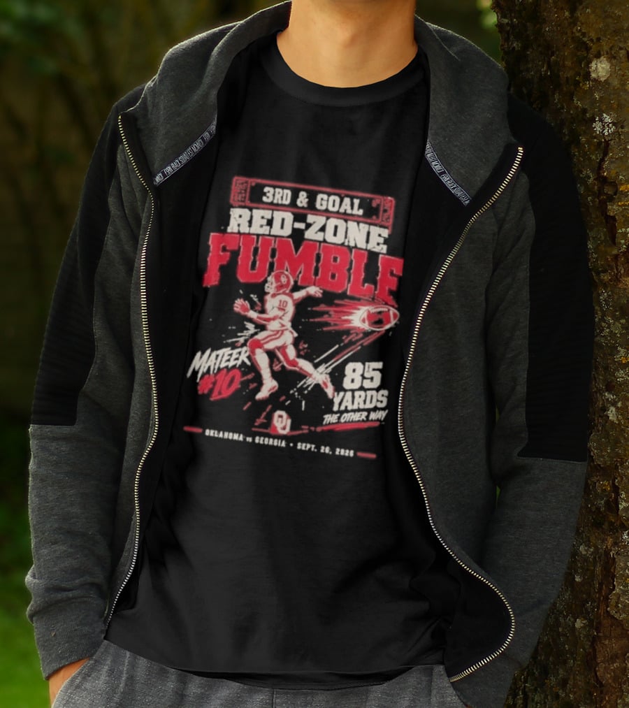 3rd & Goal Red Zone Fumble Oklahoma Sooners John Mateer 10 85 Yards Sept 26 2026 T-Shirt
