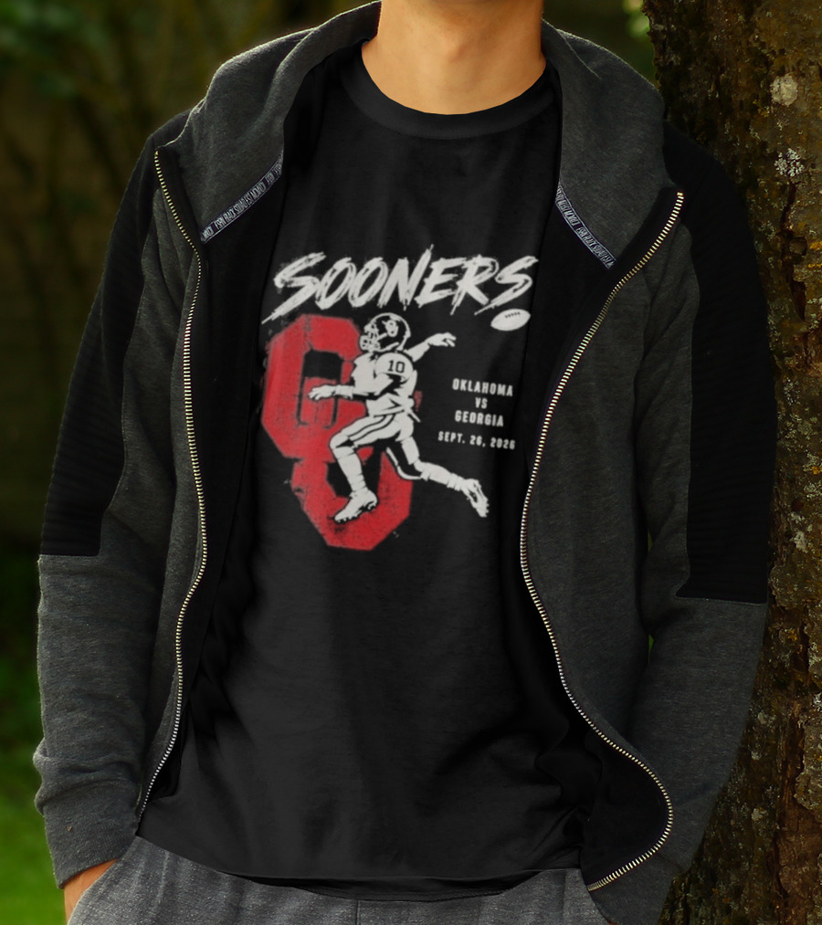 Oklahoma Sooners Vs Georgia Bulldogs Sept 26 2026 Football Matchup T-Shirt