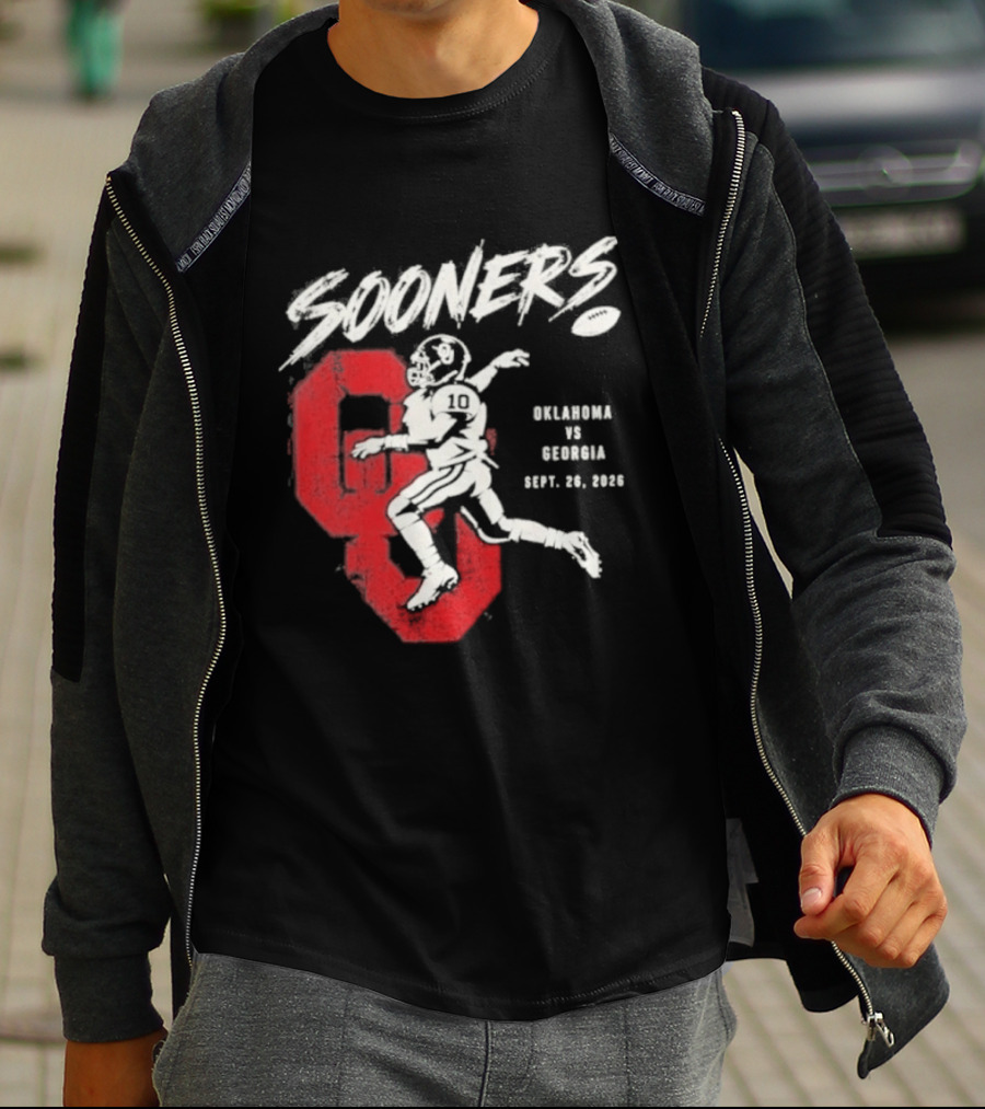Oklahoma Sooners Vs Georgia Bulldogs Sept 26 2026 Football Matchup T-Shirt