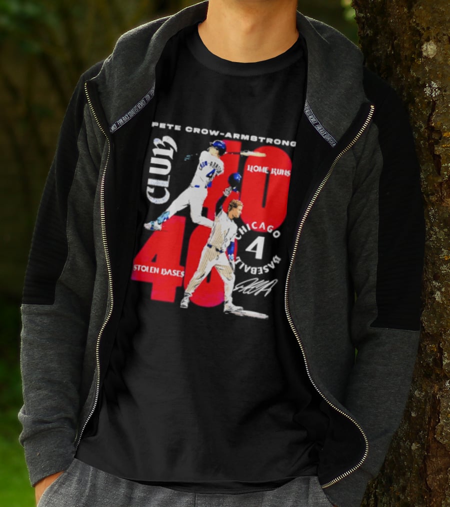 Pete Crow Armstrong Chicago Cubs 40 Home Runs 40 Stolen Bases Club Grunge T-Shirt