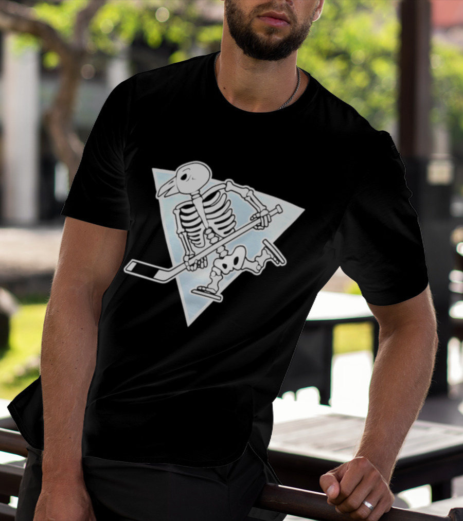 Pittsburgh Penguins Skeleton Bird Hockey Triangle T-Shirt