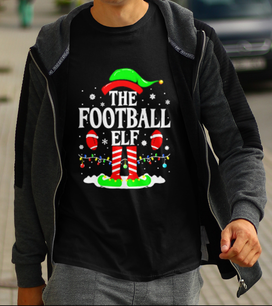 The Football Elf Christmas Holiday Festive Sports Magic T-Shirt