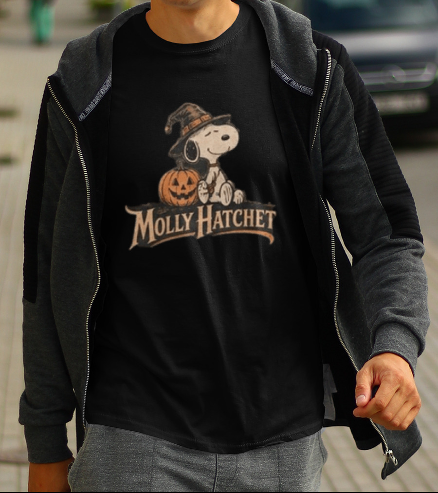 Molly Hatchet Snoopy Witchin Through The Pines Halloween Pumpkin T-Shirt