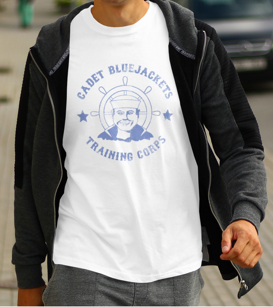 Cadet Blue Jackets Training Corps Nautical Wheel Navy Stars T-Shirt