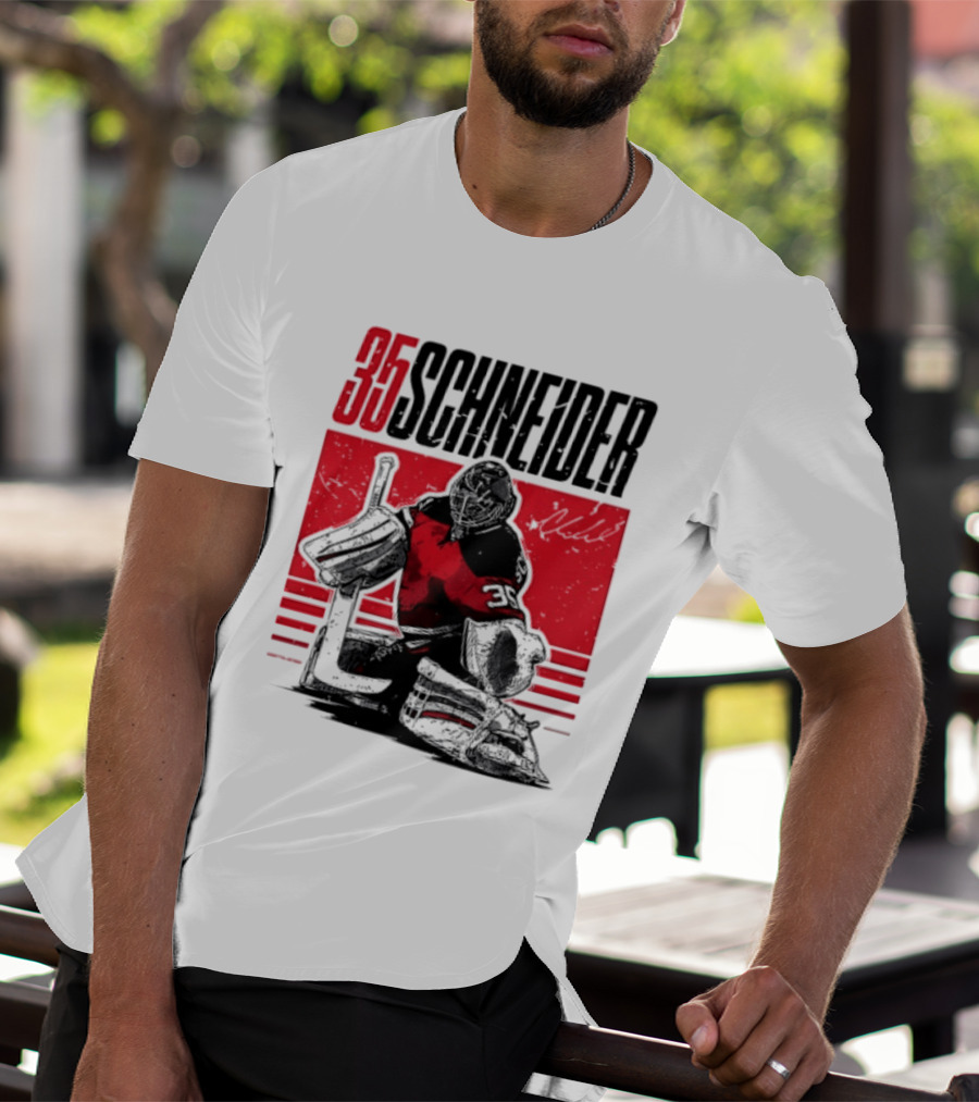 35 Schneider New Jersey Devils Hockey Player Starter T-Shirt