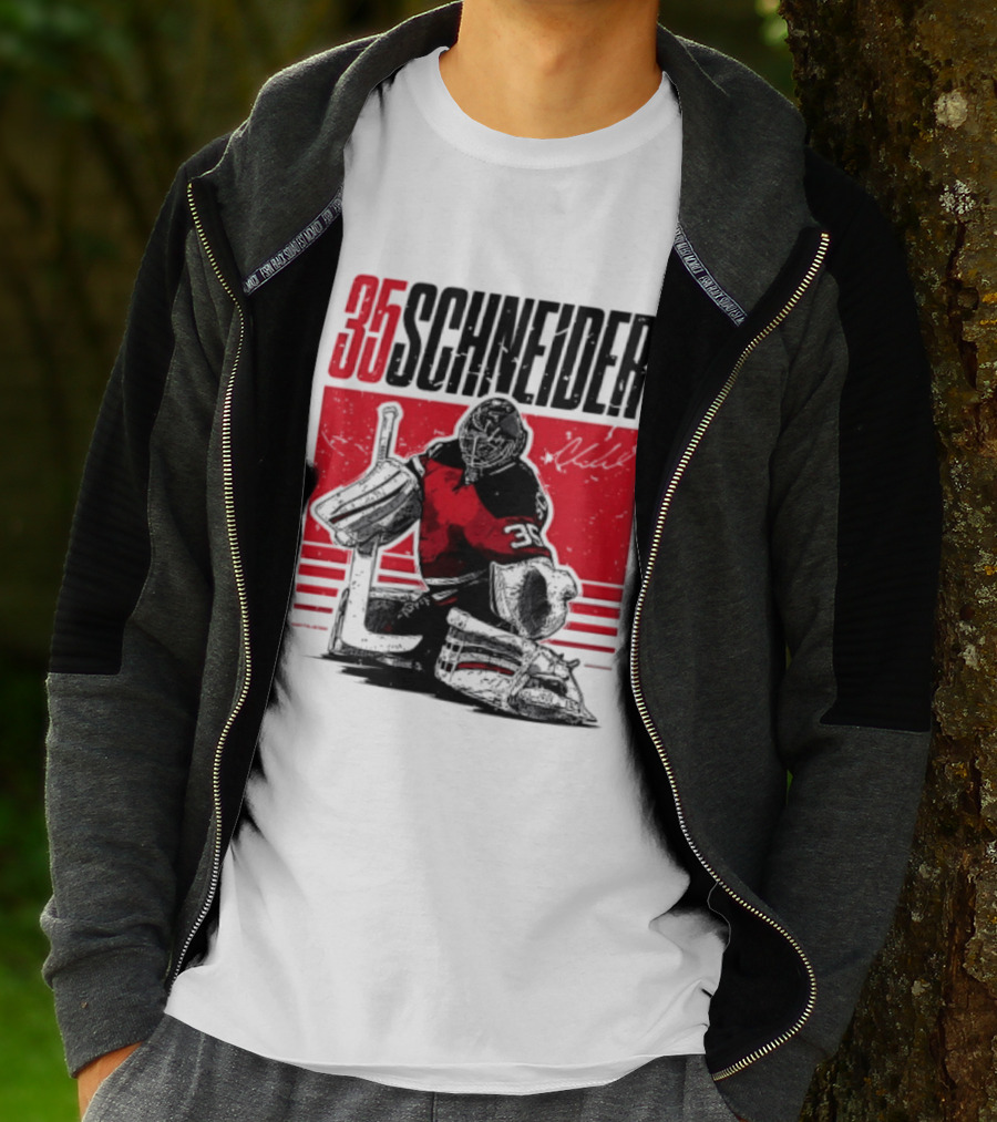 35 Schneider New Jersey Devils Hockey Player Starter T-Shirt