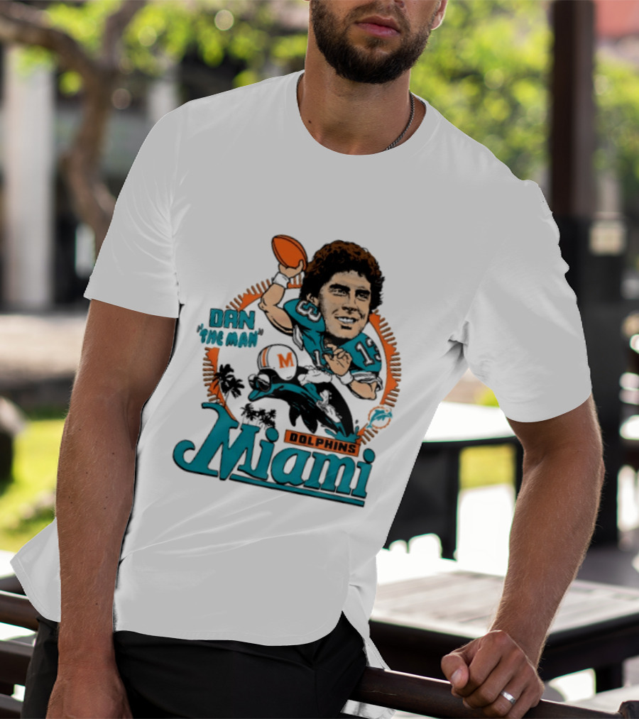 Dan Marino Miami Dolphins Dan The Man Caricature Football Miami T-Shirt
