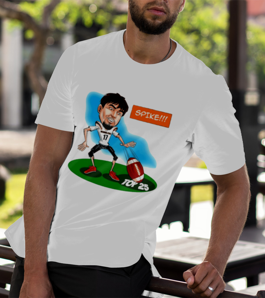 Drew Mestemaker Oklahoma State Football Spike Top 25 Player Caricature T-Shirt