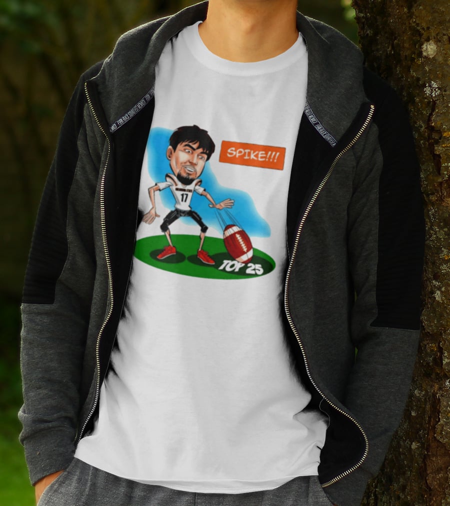 Drew Mestemaker Oklahoma State Football Spike Top 25 Player Caricature T-Shirt