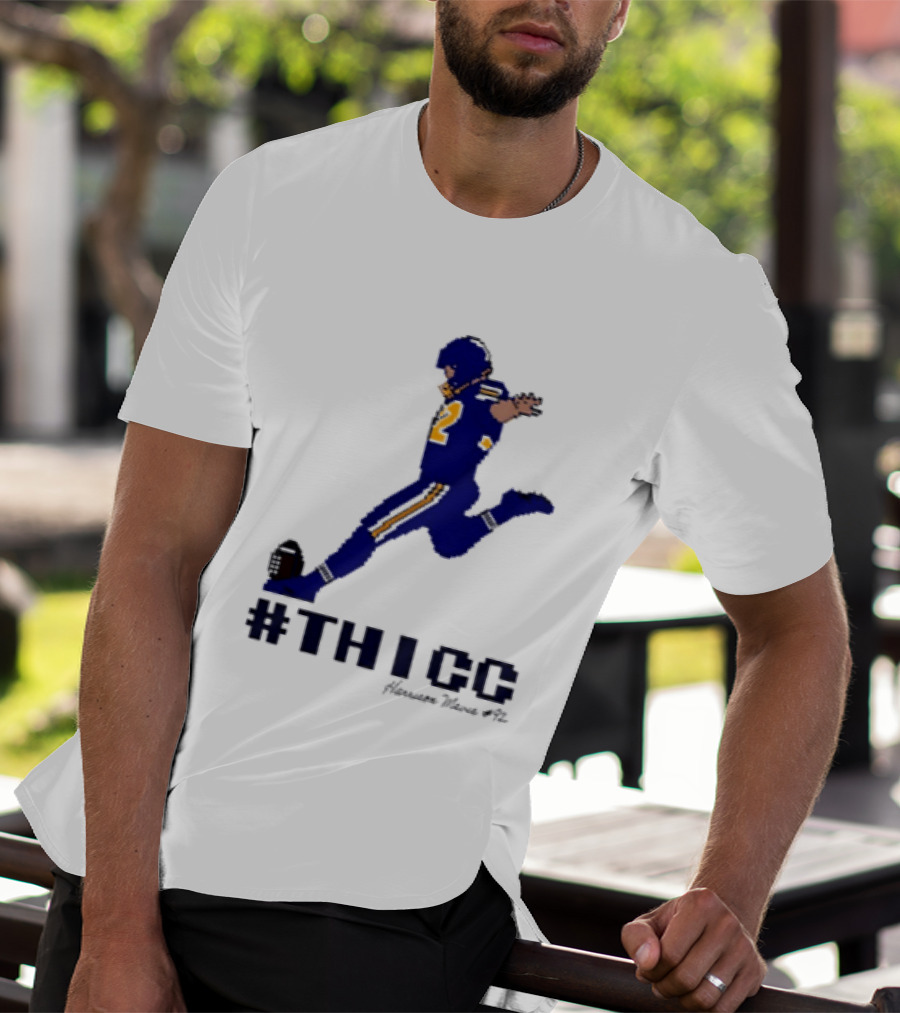Harrison Mevis 92 Los Angeles Rams Thicc Kicker Football Pixel T-Shirt