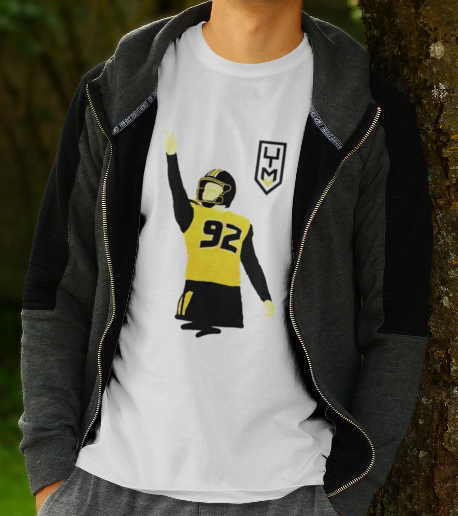 Harrison Mevis 92 Los Angeles Rams The Thiccer Kicker Football Player Quarterback Iconic Celebratory Pose T-Shirt