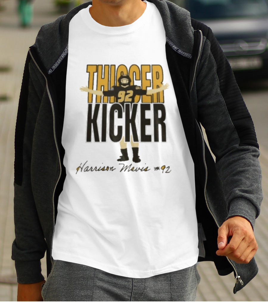 Harrison Mevis 92 Thiccer Kicker Football Player T-Shirt