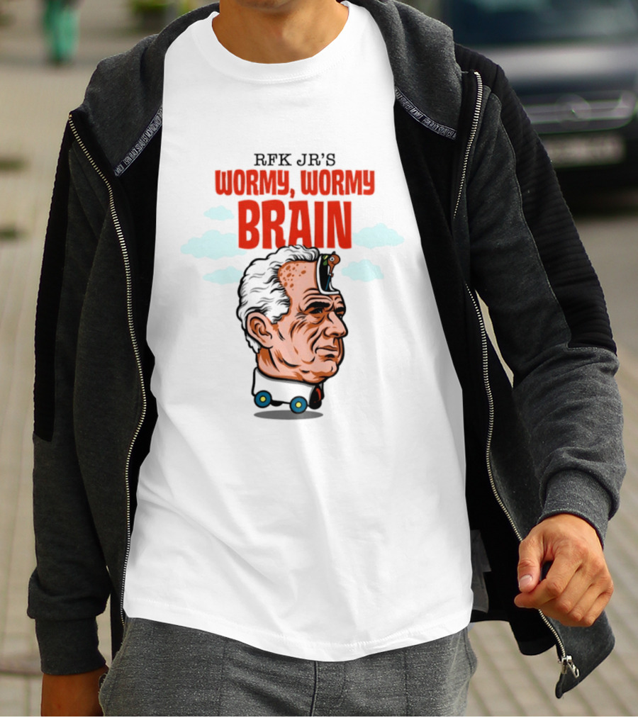 RFK Jr's Wormy Wormy Brain Robert F Kennedy Jr Clouds Cartoon T-Shirt